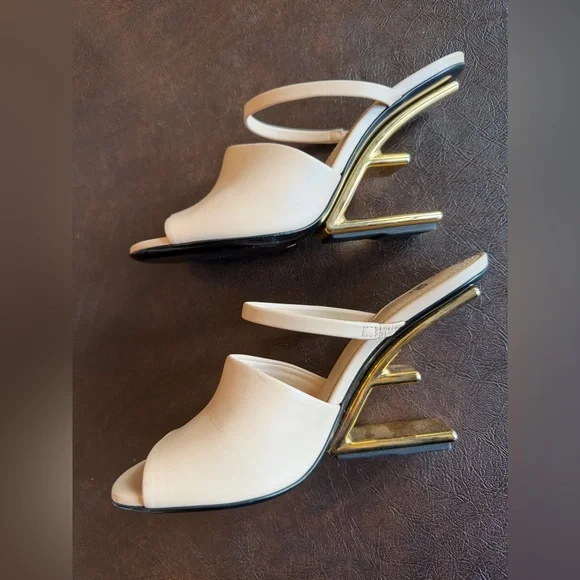 ⚡️Fendi⚡️First Vitello 95mm F-Heel Slide Sandals - Picture 3 of 10